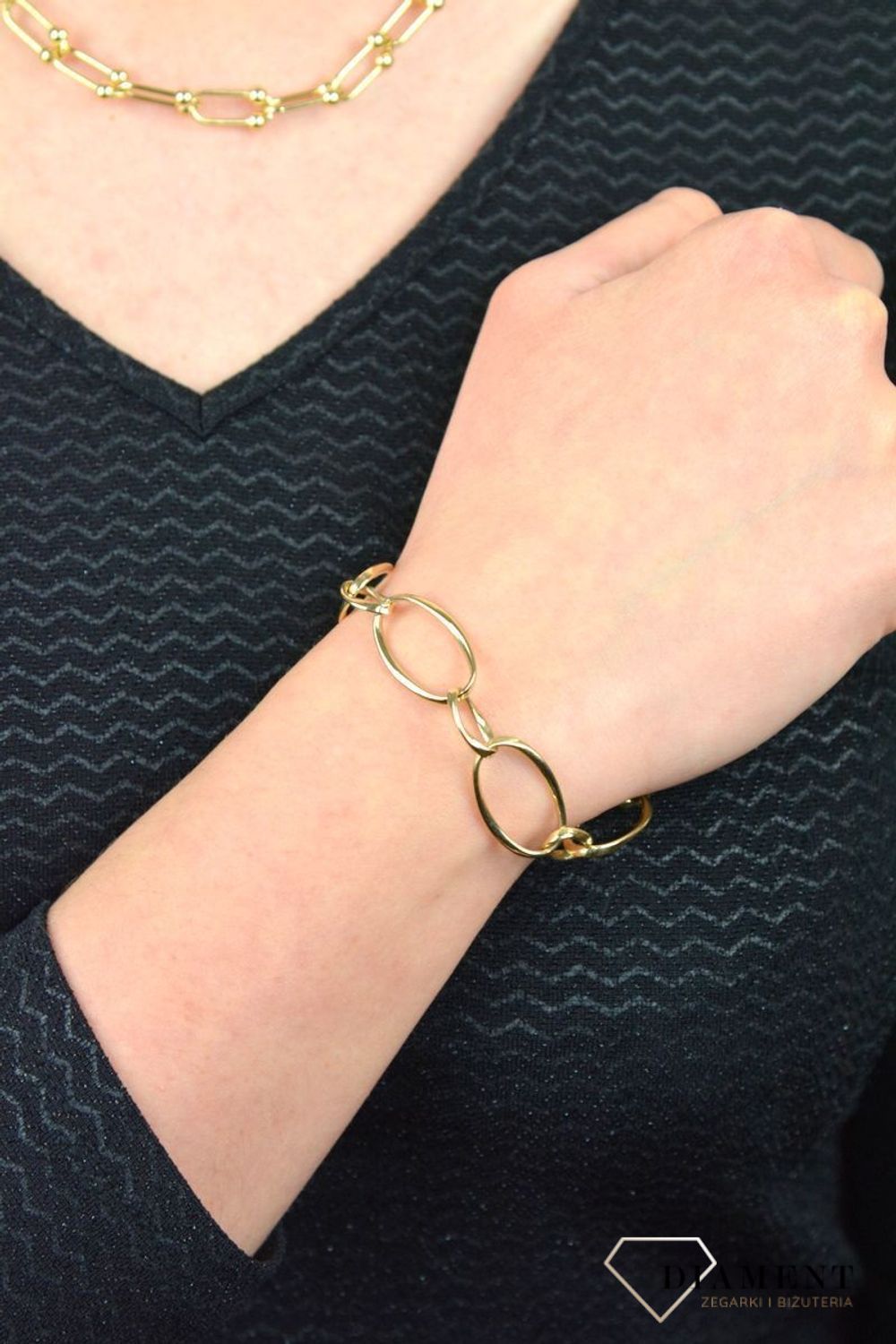 Złota bransoletka owalne, gładkie ogniwa DIA-BRA-GA 290--585.ddcdx.jpg